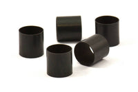 Black Tube Beads - 12 Oxidized Brass Tubes (10x10mm) Bs 1551