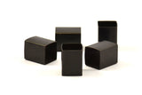 Black Square Tubes, 6 Oxidized Brass Square Tubes (12x16mm) Bs 1516