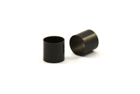 Black Tube Beads - 12 Oxidized Brass Tubes (8x8mm) Bs 1540 S021