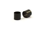 Black Tube Beads - 12 Oxidized Brass Tubes (8x8mm) Bs 1540 S021