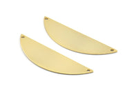 Half Round Wide Pendant, 2 Gold Plated Semi Circle Blanks (51x15x0.80mm) A0740 Q0287
