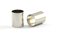 Silver Brass Tube, 3  Nickel Free Plated Silver Tone Brass Tube Beads (16x20mm) Bs 1489 H0334
