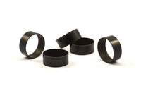 Black Tube Beads - 12 Oxidized Brass Tubes (20x8mm) Bs 1497