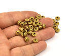 Tiny Brass Beads, 24 Raw Brass Beads (6x3 mm) N0197