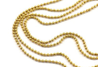 Gold Ball Chain, 2 Meters Gold Plated Faceted Ball Chain - (1.5mm) Ch005 ( Z032 )