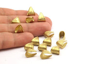 Brass Bail Connector, 20 Raw Brass Pendant Bail, Connector Setting, Jewelry Findings (11mm) B0134