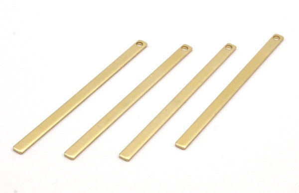 Minimalist Necklace Pendant, 30 Raw Brass Bars (55x3x1mm) Brc 154--a0826