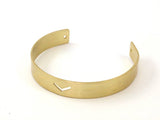 Brass Chevron Cuff - 2 Raw Brass Cuff Bracelet Blank Bangle Chevron With 2 Holes (10x1mm) Brc010