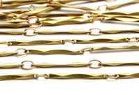 Link Chain, Bar Chain, 2 Meters - 6.6 Feet Raw Brass Soldered Chain, Bar Chain (16mm) Bs 1360