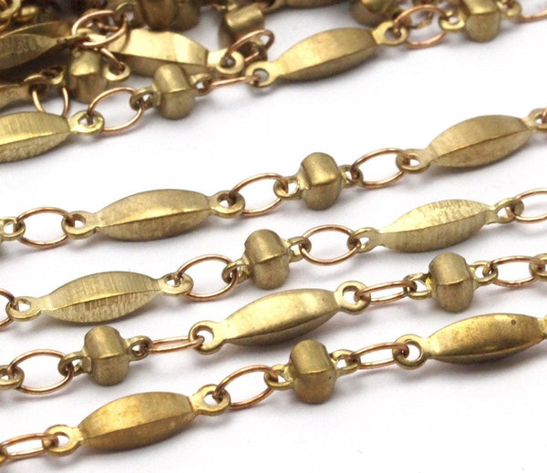 Brass Link Chain, 2 M Brass Soldered Bar Link Chain (11x2mm) Bs 1066