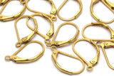 Plain Leverback Earring, 50 Raw Brass Plain Leverback Earring Findings (17x10mm) Bs-1101--A0895