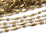 Brass Link Chain, 2 M Brass Soldered Bar Link Chain Bs 1066