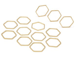 100 Raw Brass Hexagonal Rings (16x0.80mm) Bs1165