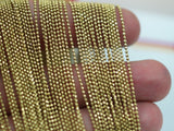 20 Meters - 66 Feet (1.2 Mm) Raw Brass Faceted Ball Chains Ba1.2 ( Z020 )