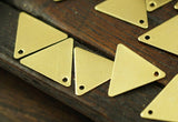 50 Raw Brass Triangle Charms With 1 Holes (12x14mm) A0013