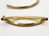 Oval Choker Tubes - 12 Square Oval Curved Raw Brass Tubes (95x5x5mm) Sq20 Brc275
