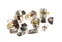 Silver Claw Ring, Antique Silver Plated Brass Adjustable Ring Blanks With 6 Claw For Natural Stones N0116 H0743