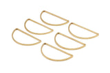 Brass Half Moon - 24 Raw Brass Semi Circle Connectors (15x30x1mm) D0011