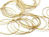 Brass Circle Connectors, 25 Raw Brass Circle Connectors (50mm) Bs-1111