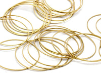Brass Circle Connectors, 25 Raw Brass Circle Connectors (50x0.8mm) Bs-1111