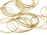Brass Circle Connectors, 25 Raw Brass Circle Connectors (50x0.8mm) Bs-1111