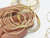 Brass Circle Connectors, 25 Raw Brass Circle Connectors (50x0.8mm) Bs-1111