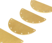 Moon Brass Pendant, 12 Raw Brass Semi Circle Blanks (40x20x0.80) A0938