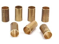 Industrial Tube Beads, 12 Raw Brass Industrial Tube Findings, Charms (11x20mm)--r019