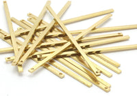 Brass Bar Charm, 25 Raw Brass Bars (60x2x1mm)  A0868