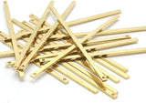 Brass Bar Charm, 25 Raw Brass Bars (60x2x1mm)  A0868