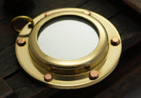 Raw Brass Charm, 5 Solid Brass Porthole Charms