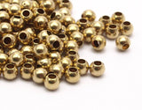 500 Raw Brass Spacer Ball Beads , Crimp Beads (3mm , Hole Size 1.5mm ) Bs 1089--n567