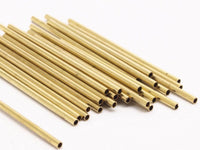 Brass Tube Beads - 50 Raw Brass Tube Beads (2x55mm) BS 1953