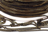 Cable Chain, Black Chain, 30mt (1.5mm) Black Antique Brass Faceted Soldered Curb Chain - Ys009 ( Z046 )