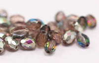 10 Pcs Ab Czech Glass 8x6 Mm Faceted Oval Beads Cf-04