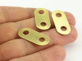 Brass Oval Connector, 12 Raw Brass Blank Connectors (27x12x0.80mm) D136--n0665