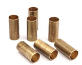 Industrial Tube Beads, 12 Raw Brass Industrial Tube Findings, (11x25)--r018