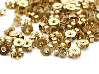 Brass Earring Studs, 250 Raw Brass Earring Studs Back Stoppers (5x4.5mm) Bs1104--a0893