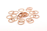 Rose Gold Circle Ring, 12 Rose Gold Plated Brass Round Rings, Charms (12mm) B0119