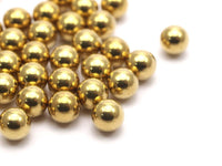 6mm Ball Beads, 20 Raw Brass Ball Beads Without Holes (6mm) Bs-1094--r006