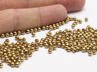 3mm Crimp Beads, 500 Raw Brass Spacer Ball Beads , Crimp Beads (3mm , Hole Size 1mm ) Bs 1087--n570