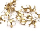Stainless Steel Earring Post, 24 Stainless Steel Earring Posts With Raw Brass 10mm Pad Bs 1264