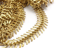 Fish Bone Chain, 2 M Raw Brass Fish Bone Chain, (11mm ) Bs 1055
