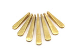 Hammered Bar Pendant, 7 Raw Brass Hammered Bar Pendant, Earring Drops (37x5mm) N469