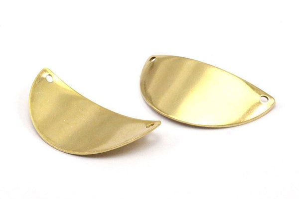 Semi Circle Blank, 12 Raw Brass Semi Circle Cambered Blanks (40x20x0.80) A0866