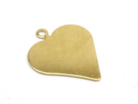 Heart Stamping Blank, 6 Raw Brass Heart Stamping Blank, Pendant (35x30x0.80mm) D190--y347
