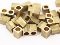 Square Industrial Tube, 12 Raw Brass Square Industrial Tube, Findings, Brass Tube Beads (8x6mm) A0681