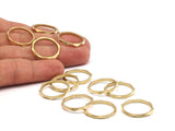 Brass Faceted Ring, 12 Raw Brass Faceted Rings, Connectors (18mm) N501