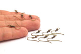 Antique Brass Hooks, 100 Antique Brass Ear Wires, Earring Findings (20mm) A0923