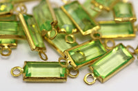 20 Lucite With Brass Frame Caged Connectors 16x5.50 Mm L35 F059